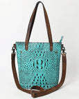 American Darling Tote Crocodile Embossed Genuine Leather Women Bag Western Handbag Purse