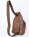 ADBG1151 American Darling Sling Hand Tooled Crocodile embossed Genuine Leather women bag western handbag purse