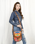 American Darling Cross Body Hand Tooled Saddle Blanket Genuine Leather women bag western handbag purse