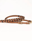Hilason Western Horse American Leather Laced Barrel Roper Reins Brown