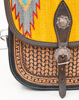 Hilason Floral Western Horse Leather Saddle Bag Heavyduty Traditional Trail Ride