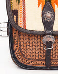 Hilason Floral Western Horse Leather Saddle Bag Heavyduty Traditional Trail Ride