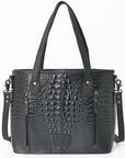 American Darling Tote Crocodile Embossed Genuine Leather Women Bag Western Handbag Purse