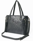 American Darling Tote Crocodile Embossed Genuine Leather Women Bag Western Handbag Purse
