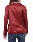 ADBZ028 Genuine leather Hand tooled hand carved Women Blazer dress jacket ladies Girl