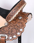 HILASON Western Horse Saddle American Leather Treeless Trail Barrel Racing