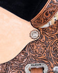 HILASON Western Horse Saddle American Leather Treeless Trail Barrel Racing