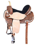 HILASON Western Horse Saddle American Leather Treeless Trail Barrel Racing