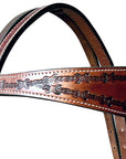 HILASON Western Horse Headstall Breast Collar Set Tack Genuine American Leather Barb Wire Rough Out Dark Brown