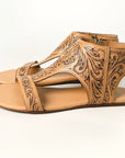 American Darling ADFT141A Hand tooled carved genuine leather sandal footwear flip flop