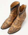 American Darling ADFT161 Hand tooled carved genuine leather sandal footwear flip flop