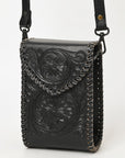 American Darling Cell Phone Holder Hand Tooled Genuine Leather Women Bag Western Handbag