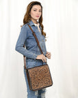 American Darling Hand Tooled Genuine Leather Women Bag Western Handbag Purse