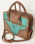 American Darling ADBG1183 Hand Tooled Crocodile Embossed Genuine Leather Women Bag Western Handbag Purse
