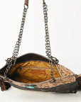 American Darling ADBG1187 Hand Tooled Hair-On Genuine Leather Women Bag Western Handbag Purse