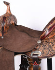 Hilason Western Horse Flex Tree Barrel Trail In American Leather Saddle Brown