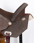 Hilason Western Horse Flex Tree Barrel Trail In American Leather Saddle Brown