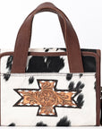 American Darling ADBGA395 Briefcase Hand Tooled Hair-On Genuine Leather Women Bag Western Handbag Purse