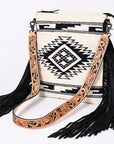 American Darling Messenger Hand Tooled Hair On Genuine Leather Western Women Bag Handbag Purse | Cute