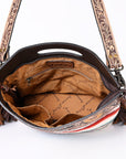 Hand Tooled Saddle Blanket Leather Western Clutch For Women
