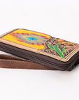 American Darling Organiser Hand Tooled Saddle Blanket Genuine Leather Women Bag Western Handbag Purse