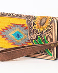 American Darling Organiser Hand Tooled Saddle Blanket Genuine Leather Women Bag Western Handbag Purse