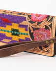 American Darling Organiser Hand Tooled Saddle Blanket Genuine Leather Women Bag Western Handbag Purse