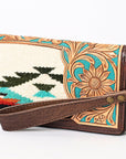 American Darling Organiser Hand Tooled Saddle Blanket Genuine Leather Women Bag Western Handbag Purse