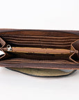 American Darling Wallet Hand Tooled Crocodile Embossed Genuine Leather Women Bag Western Handbag Purse