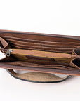 American Darling Wallet Hand Tooled Crocodile Embossed Genuine Leather Women Bag Western Handbag Purse