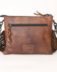 American Darling Western Small Crossbody Bag – Genuine Hair-On Cowhide Leather with Fringes, Adjustable Strap, Handcrafted in Texas