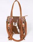 American Darling Tote Hand Tooled Hair-On Genuine Leather women bag western handbag purse