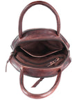 Never Mind Nmbgm136B Canteen Vintage Handmade Genuine Cowhide Leather Women Bag Western Handbag Purse