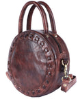Never Mind Nmbgm136B Canteen Vintage Handmade Genuine Cowhide Leather Women Bag Western Handbag Purse