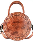 Never Mind Nmbgm136C Canteen Vintage Handmade Genuine Cowhide Leather Women Bag Western Handbag Purse