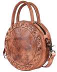 Never Mind Nmbgm136C Canteen Vintage Handmade Genuine Cowhide Leather Women Bag Western Handbag Purse