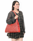 ADBGZ758B American Darling Hand Tooled Genuine Leather Women Bag Western Handbag Purse