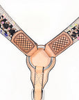 HILASON Western Horse Breast Collar American Hairon Leather Tan