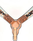 HILASON Western Horse Headstall & Breast Collar American Leather Floral Carving