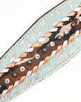 HILASON Western Horse Headstall Breast Collar Hairon Leather Tan