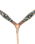 HILASON Western Horse Headstall Breast Collar Hairon Leather Tan