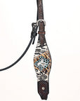 Hand-Carved Leather Western Headstall And Breast Collar Set For Training And Showing