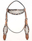 Hand-Carved Leather Western Headstall And Breast Collar Set For Training And Showing
