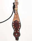 Hand-Carved Leather Western Headstall And Breast Collar Set For Training And Showing