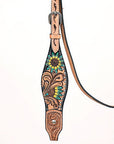 Hand-Carved Leather Western Headstall And Breast Collar Set For Training And Showing