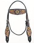 HILASON Western Horse Headstall Breast Collar Leather Brown