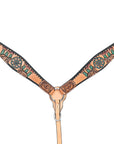 HILASON Western Horse Headstall & Breast Collar American Leather Floral Carving