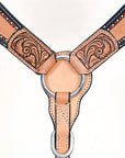 HILASON Western Horse Headstall & Breast Collar American Leather Floral Carving