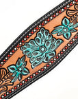 HILASON Western Horse Headstall & Breast Collar American Leather Floral Carving
