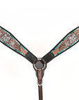 HILASON Western Horse Headstall & Breast Collar American Leather Floral Carving